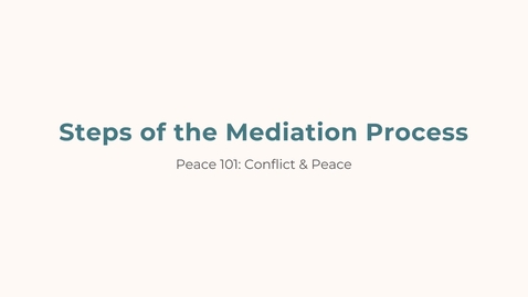 Thumbnail for Steps of the Mediation Process
