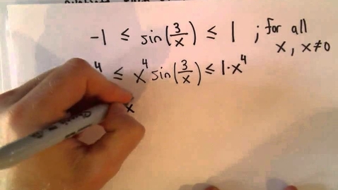 Thumbnail for The Squeeze Theorem for Limits, Example 3