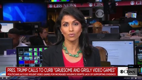 Thumbnail for Do video games cause violence: Expert says playing violent video games does not make you a mass shooter - CBS News