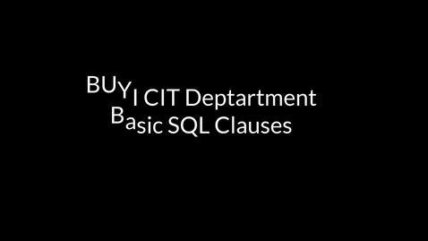 Thumbnail for Learning Basic SQL Clauses