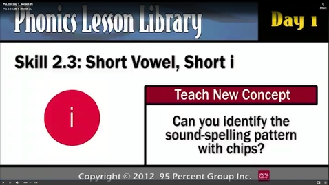 Thumbnail for PLL 2.3_Day 1_Section 2C - PLL Skill 2.3 - Phonics Lesson Library Basic Skills