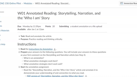 Thumbnail for Annotated Reading ENG 150