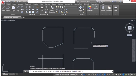 Thumbnail for Learning Autodesk AutoCAD 2015 Fillet And Chamfer