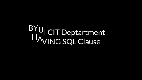 Thumbnail for MySQL Having Clause