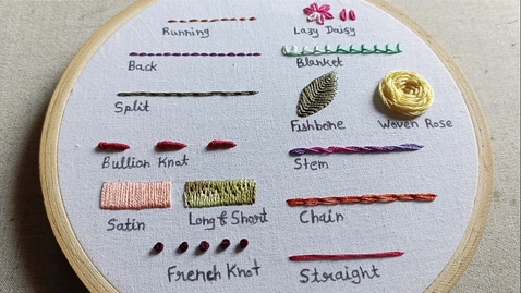 Thumbnail for Hand Embroidery for Beginners || 14 basic embroidery stitches by Let's Explore