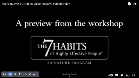 Thumbnail for FranklinCovey's 7 Habits Video Preview: 80th Birthday