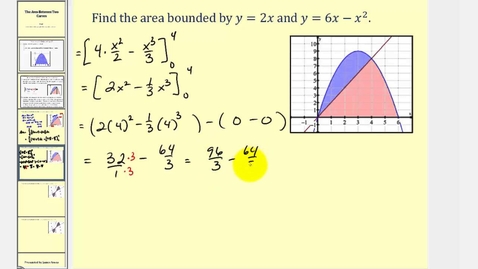 Thumbnail for Determining Area Between Two Curves - Integration Application
