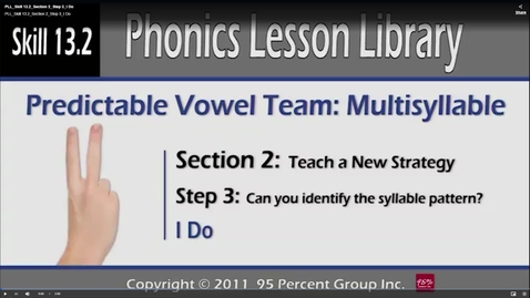 Thumbnail for PLL_Skill 13.2_Section 2_Step 3_I Do - PLL Skill 13.0 - Phonics Lesson Library Multisyllable Skills