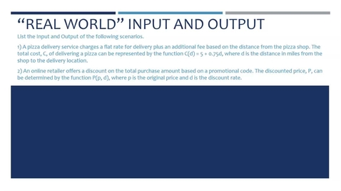 Thumbnail for entry Real World Input and Output