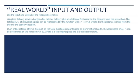 Thumbnail for Real World Input and Output