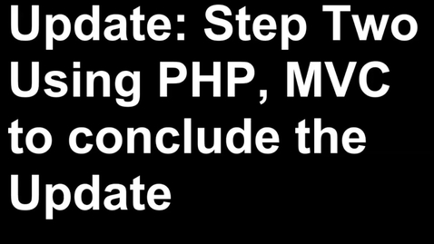 Thumbnail for Updating a database record: Step 2