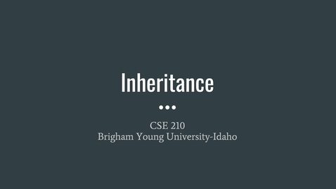 Thumbnail for Inheritance Intro