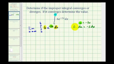 Thumbnail for Ex 1:  Improper Integrals