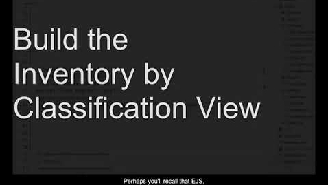 Thumbnail for Build the Inventory Classification View