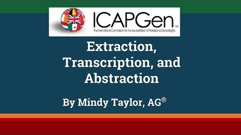 Thumbnail for Extraction, Transcription, Abstraction