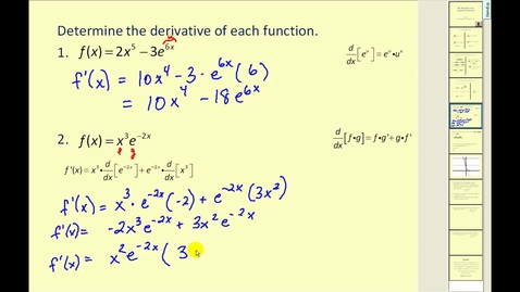 Thumbnail for Derivatives of Exponential Functions with Base e