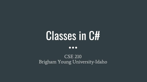 Thumbnail for Classes in C#