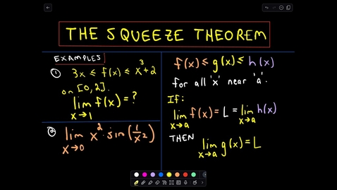 Thumbnail for The Squeeze Theorem for Limits, Example 1