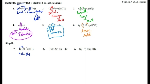 Thumbnail for entry MATH 100A 5-2 Solutions 1-9