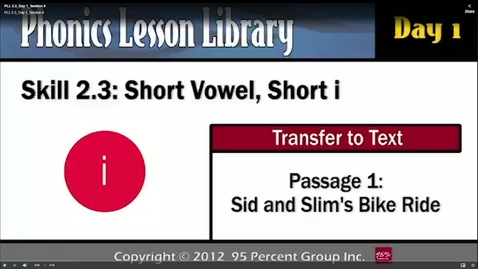 Thumbnail for PLL 2.3_Day 1_Section 4 - PLL Skill 2.3 - Phonics Lesson Library Basic Skills