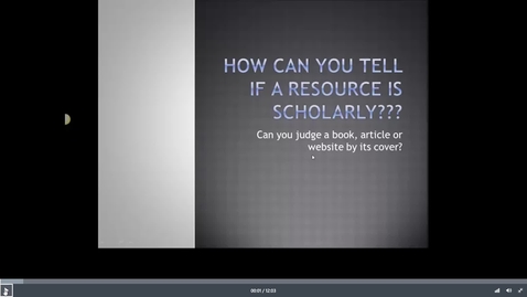 Thumbnail for How Can You Tell If a Resource is Scholarly??