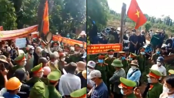 Hundreds of farmers protest against forestry company in central Vietnam