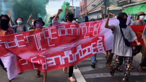 Dozens of student activists stage rare anti-junta protest in Yangon