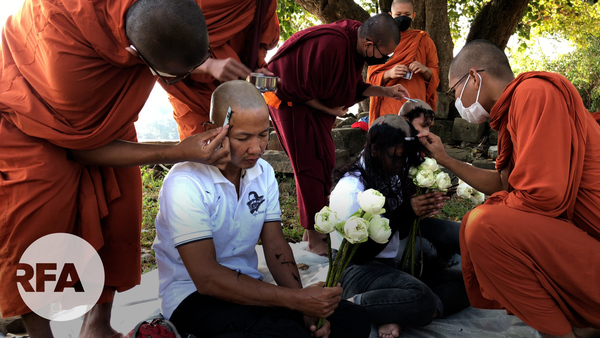 សមាជិកខ្មែរថាវរៈ ៣នាក់ កោរសក់បន់ស្រន់ឲ្យមានការដោះលែងបុគ្គលិកណាហ្គាវើលដ៍