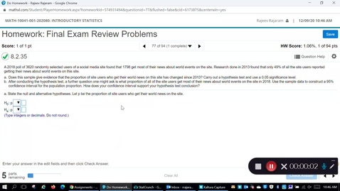Thumbnail for Final Exam Review Problems Homework Problem 77