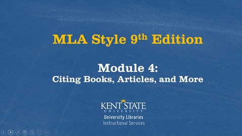 Thumbnail for MLA 9th Edition: Module 4-Citing Books, Articles, and More