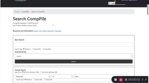 Thumbnail for Using CompPile's Custom Search feature to search Keywords