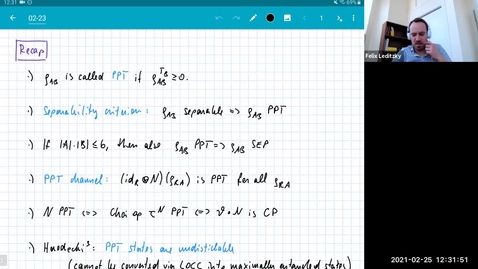 Thumbnail for entry MATH 595 Quantum channels I: Thursday, Feb 25