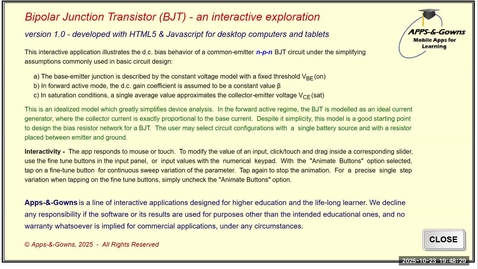 Thumbnail for Introduction to BJT  Interactive App