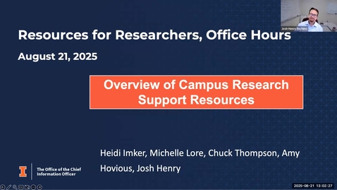 Thumbnail for Resources for Researchers - August 2025 - &quot;Overview of Research Support Resources on Campus&quot;