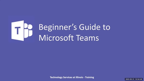 Thumbnail for entry Beginner's Guide to Teams 