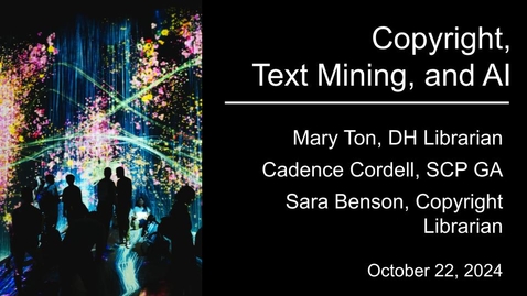 Thumbnail for Copyright, Text Mining, and AI