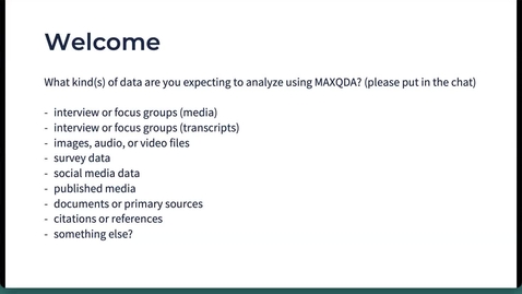 Thumbnail for Savvy Researcher: Introduction to MAXQDA