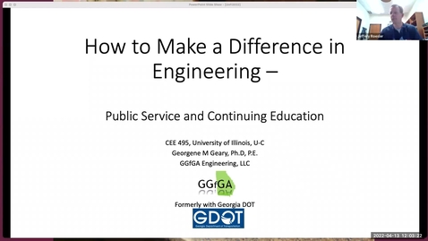 Thumbnail for CEE495 Lecture 12 Georgene Geary April 13 2022