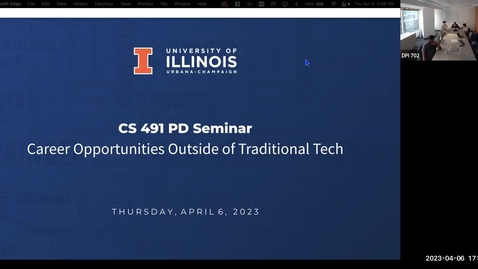 Thumbnail for entry CS 491 - Professional Development Seminar: Career Opportunities Outside of Traditional Tech
