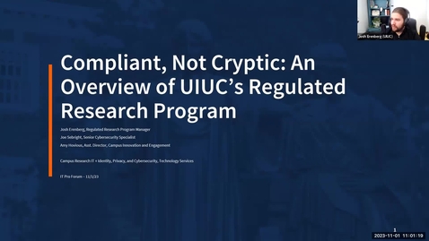 Thumbnail for entry Compliant, Not Cryptic: An Overview of UIUC’s Regulated Research Program