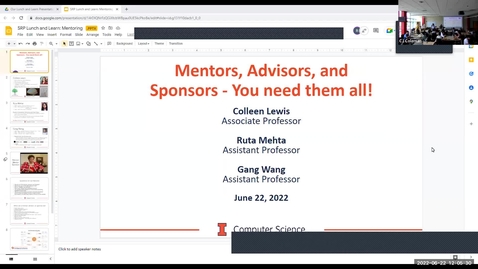 Thumbnail for Summer Research Program Lunch &amp; Learn: Mentors, Advisors, and Sponsors