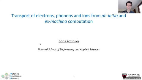 Thumbnail for Condensed Matter Seminar - Boris Kozinsky, Harvard University