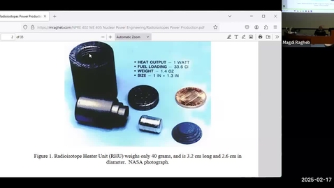 Thumbnail for Lecture 12 Spring 2025-NPRE 402-Nuclear Power Engineering Dr Magdi Ragheb-Sections D3, D4, ONL
