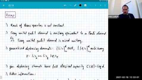 Thumbnail for entry MATH 595 Quantum channels I: Thursday, Feb 18