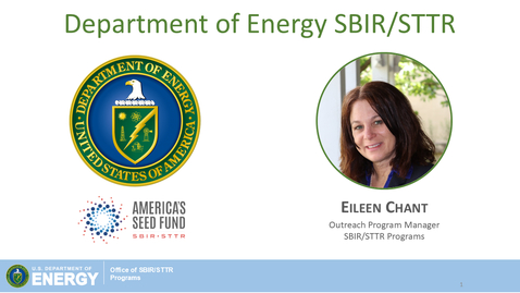 Thumbnail for SBIR/STTR Webinar: Department of Energy (DOE) Programs