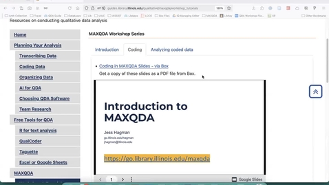 Thumbnail for Savvy Researcher - Coding Qualitative Data in MAXQDA