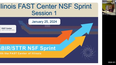 Thumbnail for entry NSF SBIR/STTR Sprint - Session 1 - January 25, 2024