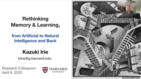 Thumbnail for Special Seminar - Kazuki Irie, &quot;Rethinking Memory &amp; Learning, from Artificial to Natural Intelligence and Back&quot;