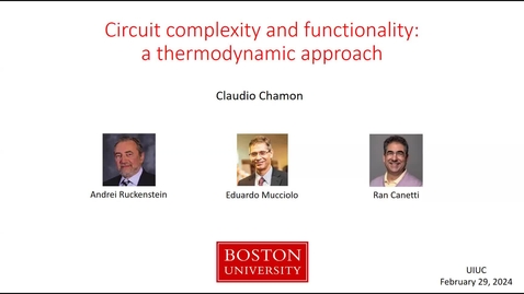 Thumbnail for entry AJL-ICMT Special Seminar: Claudio Chamon, Boston University