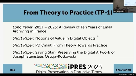 Thumbnail for entry From Theory to Practice part 1 - iPRES HH6